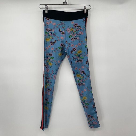 NOLI Floral Flower Print Leggings Women Size Small Blue Pink Skinny Slim Stretch - Picture 2 of 9